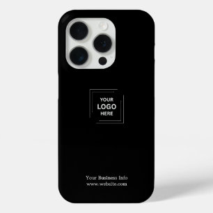 Black Minimalist Modern Custom Business Logo  iPhone 15 Pro Case