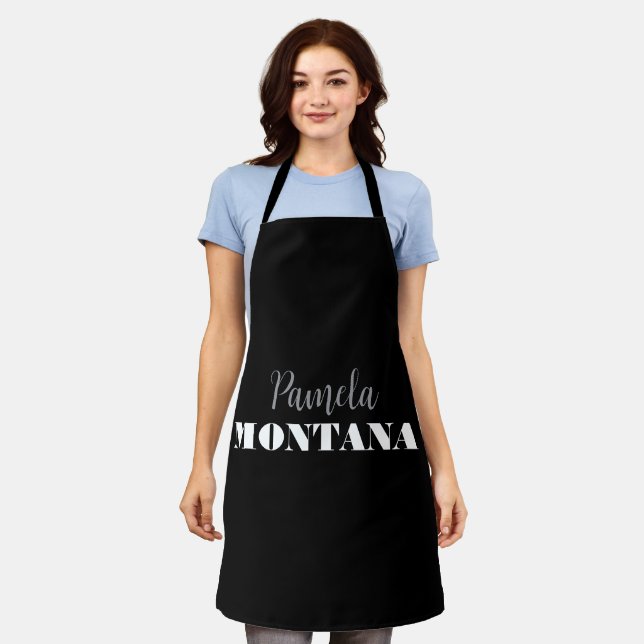 Black Minimalist Personal Modern Apron (Worn)