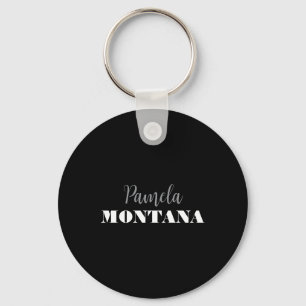 Black Minimalist Personal Modern Keychain
