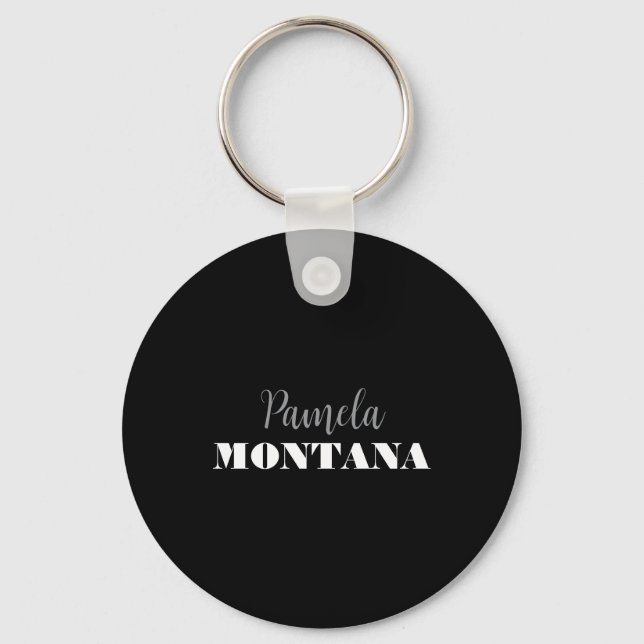 Black Minimalist Personal Modern Keychain (Front)