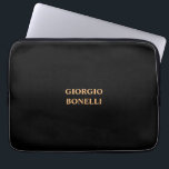 Black Minimalist Personal Modern Laptop Sleeve<br><div class="desc">Modern Professional Simple Design.</div>