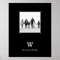 Black Minimalist Personalized Photo Mat