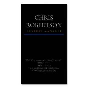 Black Minimalist Plain Modern Magnetic Business Card