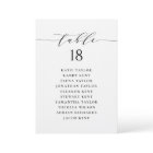 Black Minimalist Script Seating Plan Table Number