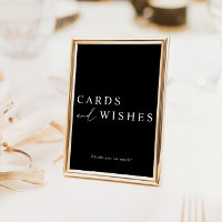 Black Minimalist Wedding Cards and Wishes Sign