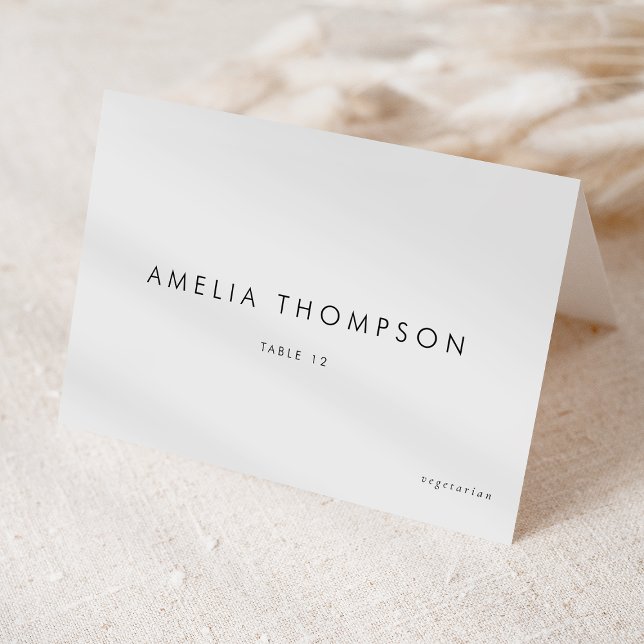 Black Minimalist Wedding Meal Choice Place Card (Creator Uploaded)