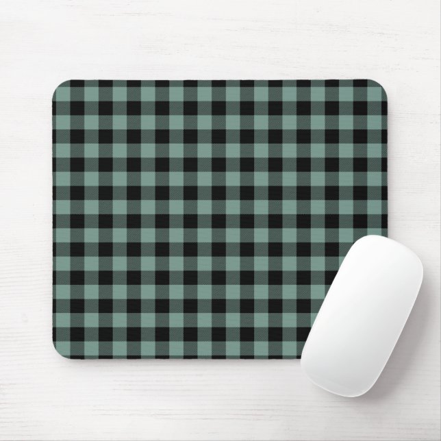 Black & Mint Squared Minimal Abstract Pattern Mouse Pad (With Mouse)