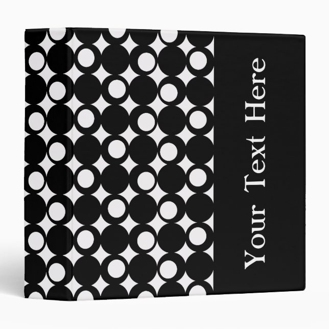 Black Mod Ball Design with custom text Binder (Front/Spine)