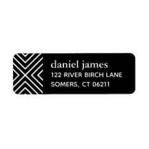Black Modern Bar Mitzvah Address Label