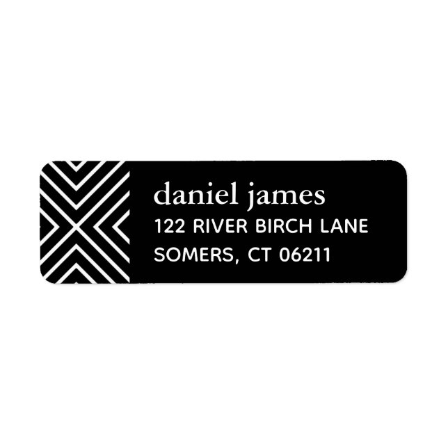 Black Modern Bar Mitzvah Address Label (Front)