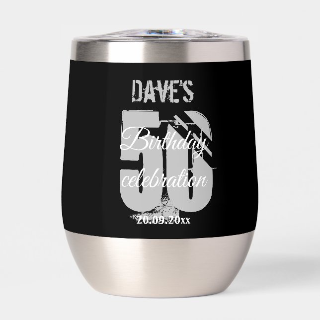 Black Modern Bold 50th Birthday Personalized  (Front)
