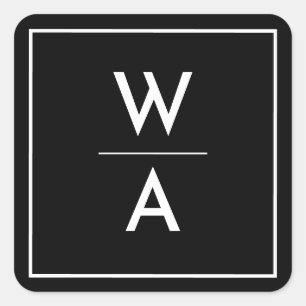 Black Modern Bold Monogram Crest Envelope Seal