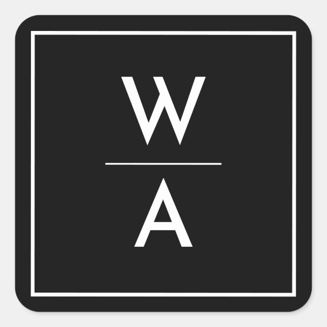 Black Modern Bold Monogram Crest Envelope Seal (Front)