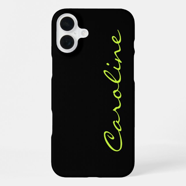 Black Modern Casual Monogram Personalized iPhone Case (Back)