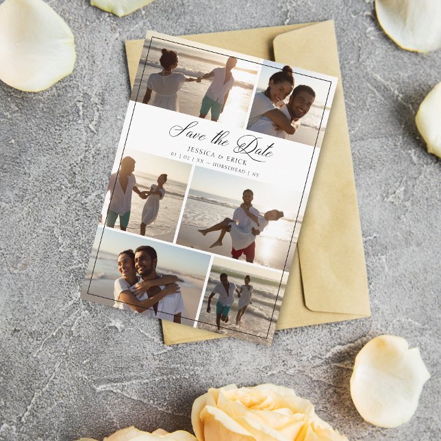 Black Modern Chic Collage 6 Photos Couple Wedding (Creator Uploaded)