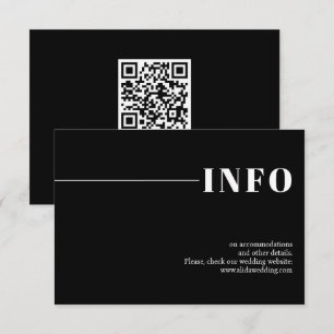 Black modern, chic typography minimalist wedding enclosure card