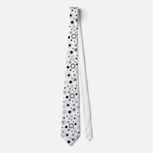 Black Modern Circles On White Background Tie