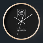 Black Modern Clock | Custom Professional Business<br><div class="desc">Keep time in style with this black modern clock, perfect for corporate offices, professional spaces, or as a branded gift. This customizable clock allows you to add your business logo or personalized design. Sleek, functional, and modern — ideal for office décor or corporate branding.</div>