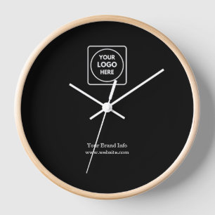 Black Modern Clock   Custom Professional Business