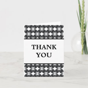Black Modern Deco Thank You Card