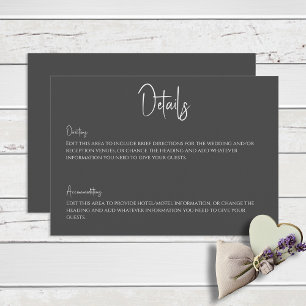 Black Modern Elegant Minimal Details Card