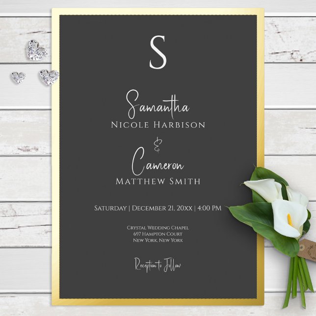 Black Modern Elegant Minimal Wedding (Creator Uploaded)