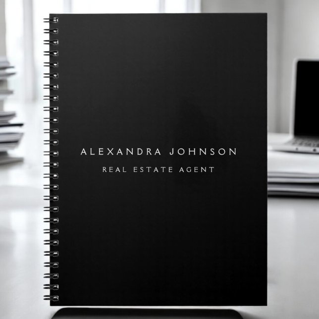 Black Modern Elegant Professional Classy Notebook (Creator Uploaded)
