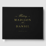 Black Modern Elegant Script Classic Wedding Guest Book<br><div class="desc">Black Modern Elegant Script Classic Wedding Foil Guest Book features unique calligraphy script paired with stylish type. The black and white colour scheme is perfect for any event,  formal or casual.</div>