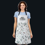 Black modern elegant watercolor botanical rustic a apron<br><div class="desc">Black modern elegant rustic watercolor dried botanical floral muted colours holiday Christmas design.</div>