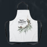 Black modern elegant watercolor botanical rustic apron<br><div class="desc">Black modern elegant rustic watercolor dried botanical floral muted colours holiday Christmas design.</div>