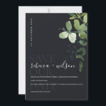 BLACK MODERN GREEN EUCALYPTUS FOLIAGE WATERCOLOR SAVE THE DATE<br><div class="desc">If you need any further customisation please feel free to message me on yellowfebstudio@gmail.com.</div>