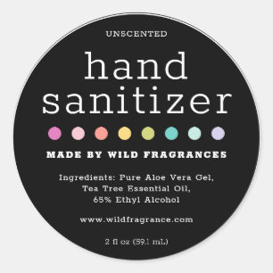 Black Modern Hand Sanitizer Soap Brand Label