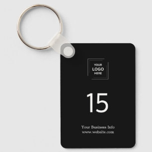Black Modern Hospitality Business Room Number  Keychain