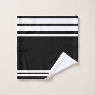 Black : Modern Lines in White Wash Cloth