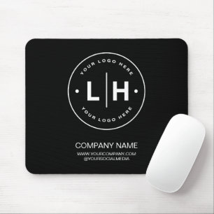 Black Modern Logo Personalized Mouse Pad