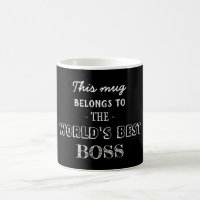 Black Modern Minimal Gift Belongs to Best Boss