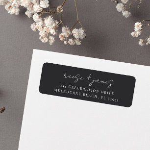 Black   Modern Minimal Script Return Address