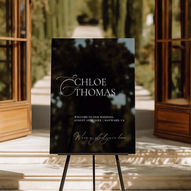 Black Modern Minimal Wedding Welcome Acrylic Sign (Black Modern Minimal Wedding Welcome Acrylic Sign)