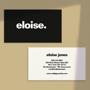 Black Modern Minimalist  Business Card