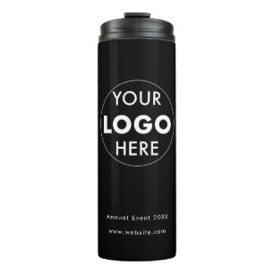 Black   Modern Minimalist Business Logo  Thermal Tumbler