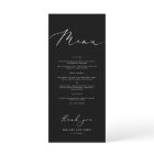 Black Modern Minimalist Calligraphy Wedding Dinner