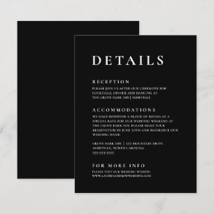 Black Modern Minimalist Elegant Enclosure Card