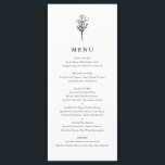 Black Modern Minimalist Floral Bouquet Wedding Menu<br><div class="desc">Customizable minimalist wedding menu card. It features a black modern floral bouquet line art with a pinstripes pattern. Personalize by adding date and meal choice. This minimalist floral menu card is perfect for weddings,  baby showers,  bridal showers,  birthdays,  and so much more.</div>