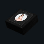 Black Modern Minimalist Mis XV Años Circle Photo Gift Box<br><div class="desc">Create your own personalized black border photo keepsake gift box for your her 15th birthday. Customize the solid black background colour or the white text colour to match your photo. If you change the font type or size, you can fine tune the curvature of the text in small increments. Have...</div>