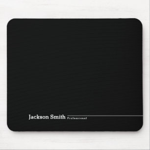 Black modern minimalist personalized name mouse pa pad