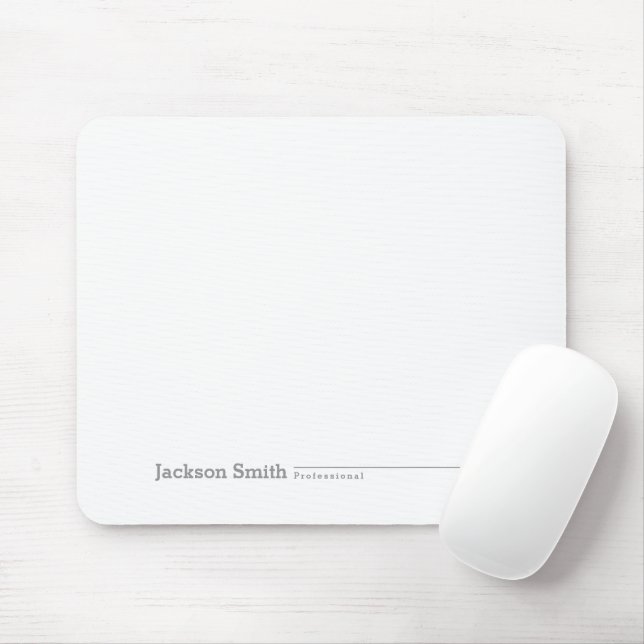Black modern minimalist personalized name mouse pad (With Mouse)