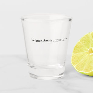 Black modern minimalist personalized name shot glass