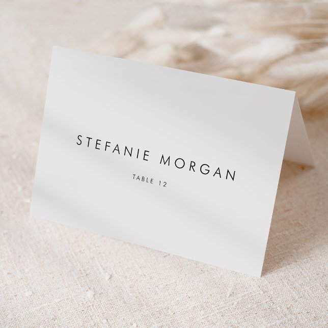 Black Modern Minimalist Wedding Place Card (Creator Uploaded)