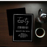 Black Modern Minimalistic 40th Birthday Invitation<br><div class="desc">Black Modern Minimalistic 40th Birthday Invitation. Anniversary invitation in black with white text and white, Sharp Frame. A Classic invitation with a Modern and minimalistic look. Black backside. Customize for your special event with your choice of age and text to suit your occasion. If you wan't to customize further (font...</div>
