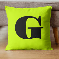 Black Modern Monogram | Neon Lime Yellow